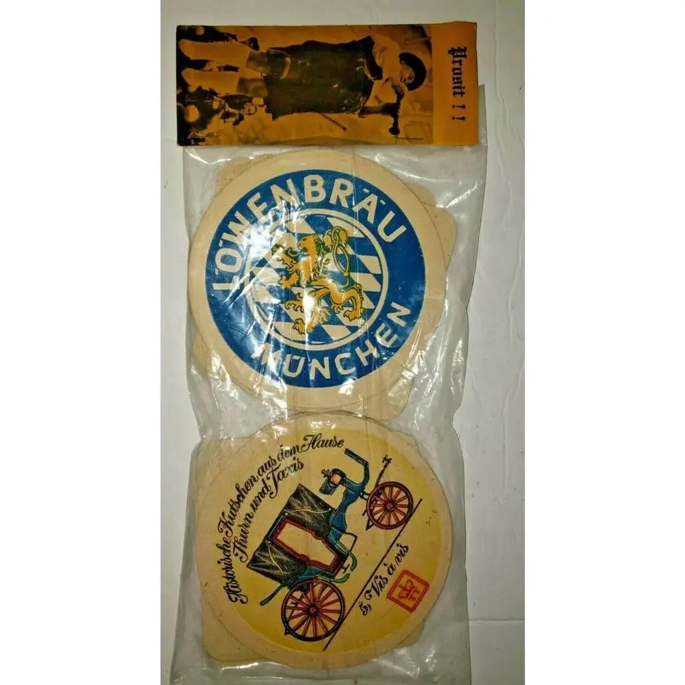 Vintage‎ Rare German Prosit Beer Coasters Sealed Bag of 12 Charles Zahn New U136